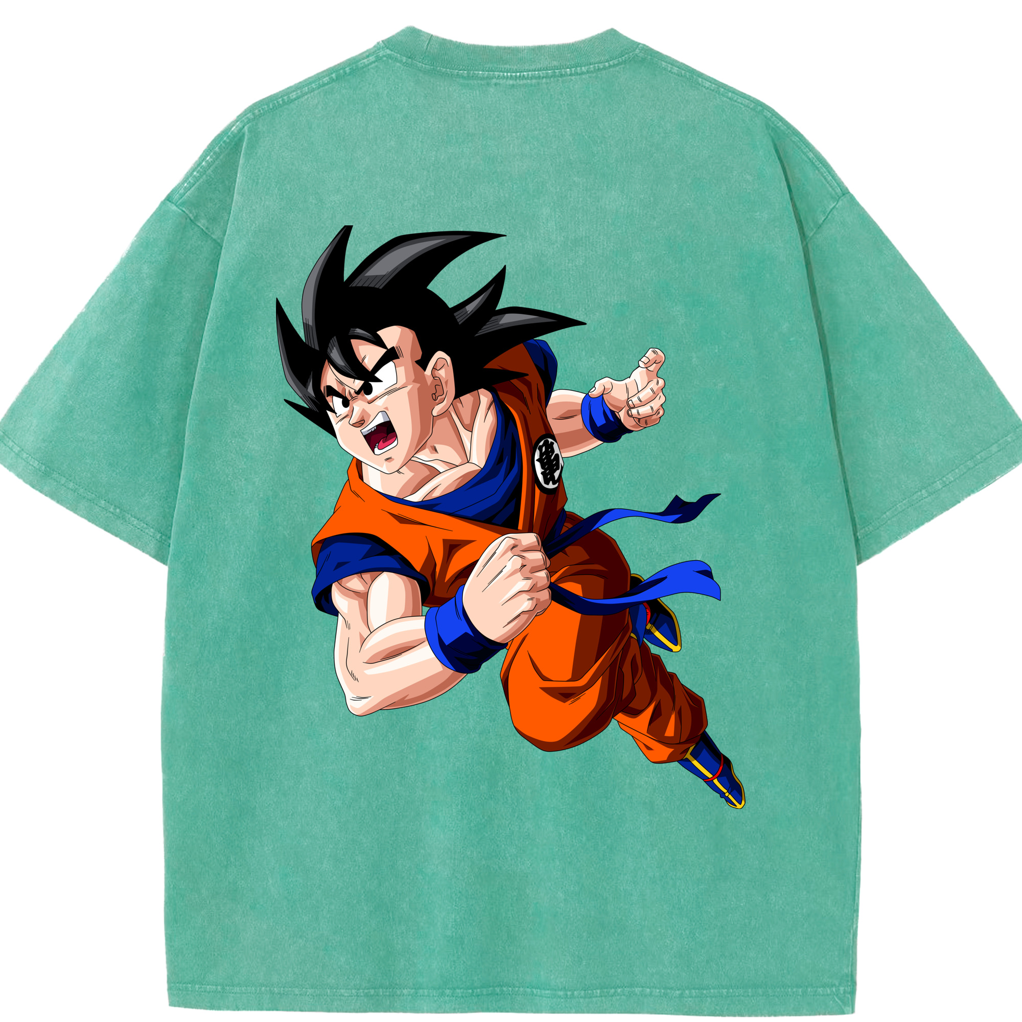 （画像用） ドラゴンボール 孫悟空（そん ごくう）Son Goku カカロット DRAGON BALL Kakarotto 綿100% ヴィンテージ風 半袖Tシャツ（背面プリント）
